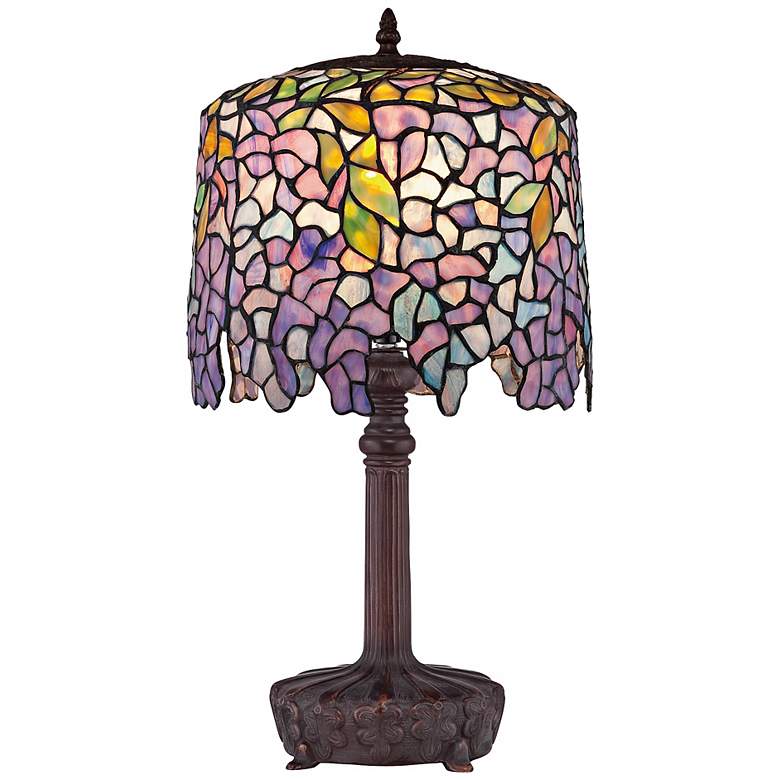 Image 1 Quoizel Wisteria Purple Glass Accent Table Lamp