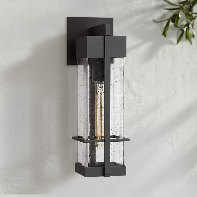 Image 1 Quoizel Wynn 15 3/4" High Earth Black Outdoor Wall Light