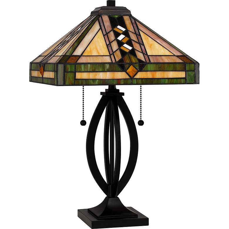 Image 5 Quoizel Yellowstone Matte Black Tiffany Accent Table Lamp more views