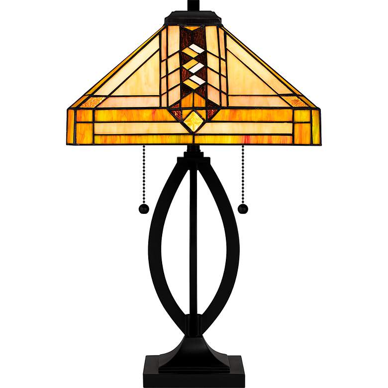 Image 6 Quoizel Yellowstone Matte Black Tiffany Accent Table Lamp more views