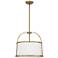 Quoizel York 20" Wide Weathered Brass 4-Light Drum Pendant