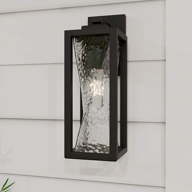 Image 1 Quoizel Zarah 14 1/4" High Matte Black Outdoor Wall Light