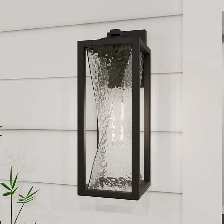 Image 1 Quoizel Zarah 17 1/4"H Black Rectangular Outdoor Wall Light