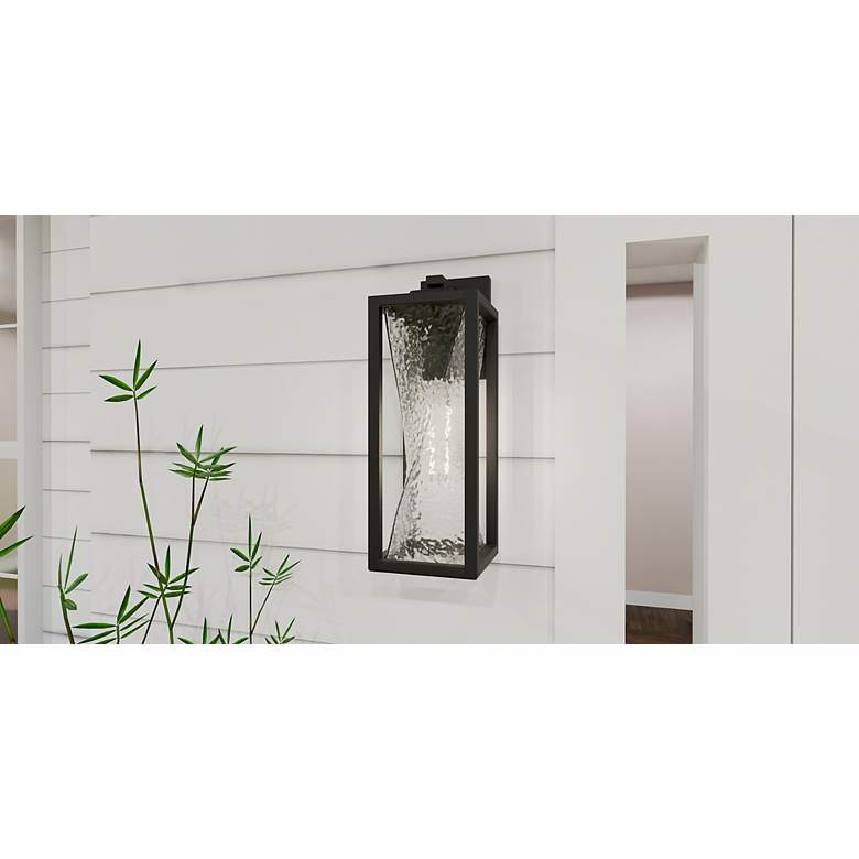 Image 7 Quoizel Zarah 17 1/4"H Black Rectangular Outdoor Wall Light more views