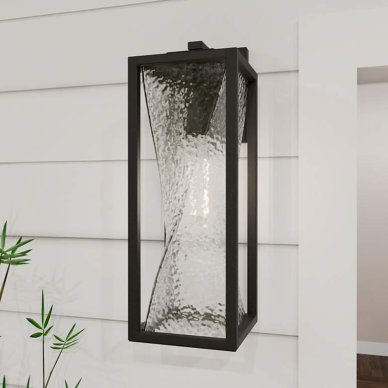 Image 1 Quoizel Zarah 20 1/4" High Matte Black Outdoor Wall Light