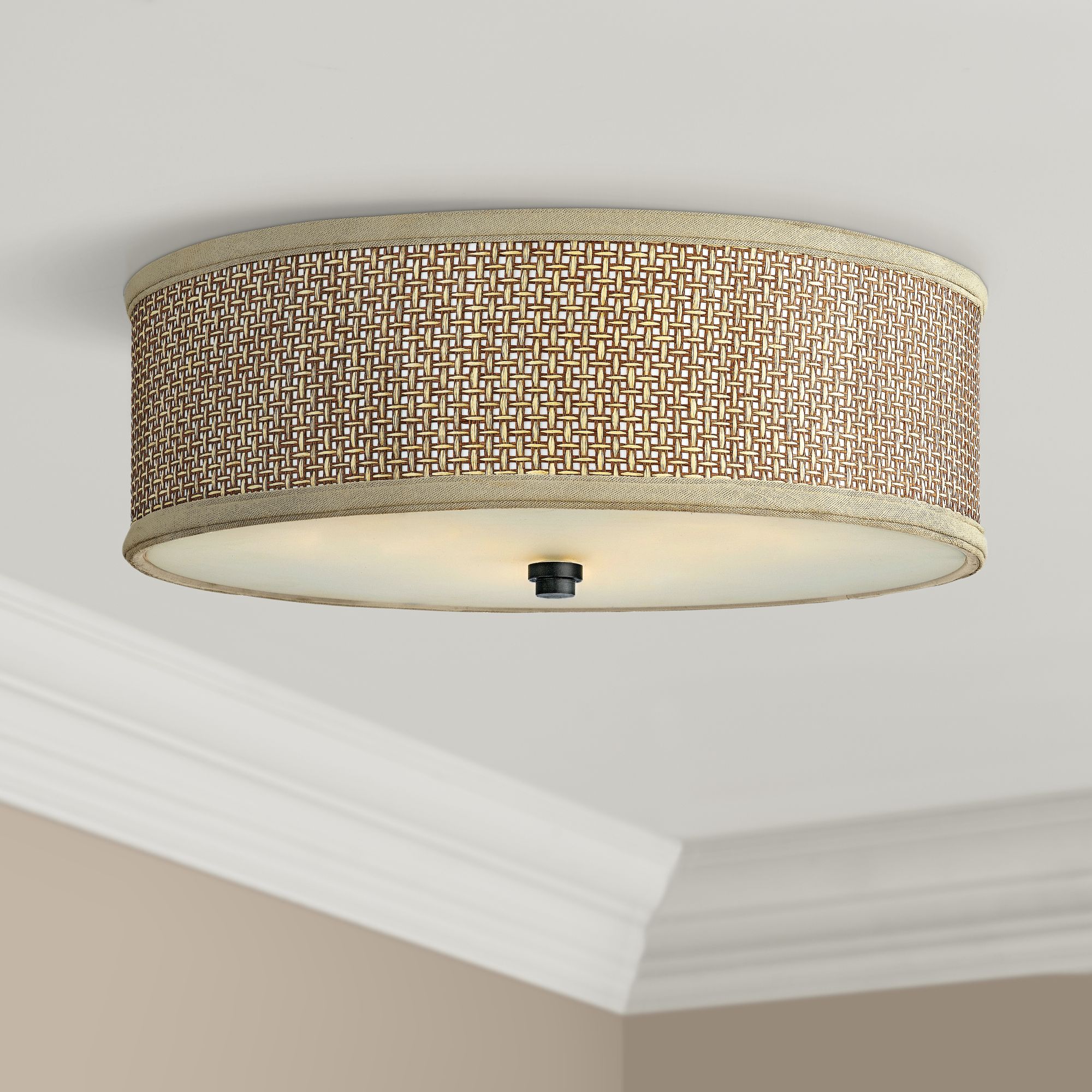 wicker flush mount light