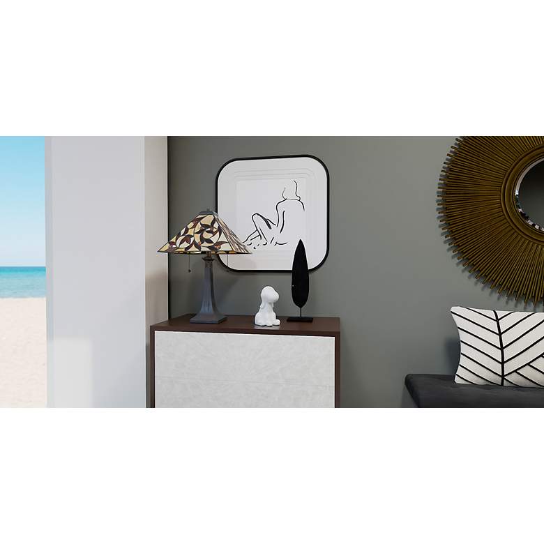 Image 6 Quoizel Zion Matte Black Tiffany Table Lamp more views