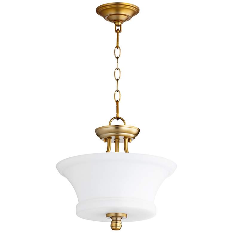 Image 1 Quorum 13 1/2" Wide Aged Brass Ceiling Light