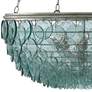 Quorum 32 1/2" Wide Silver Leaf Turquoise Glass Chandelier