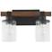 Quorum Alpine 13 3/4" Wide Textured Black 2-Light Bath Light