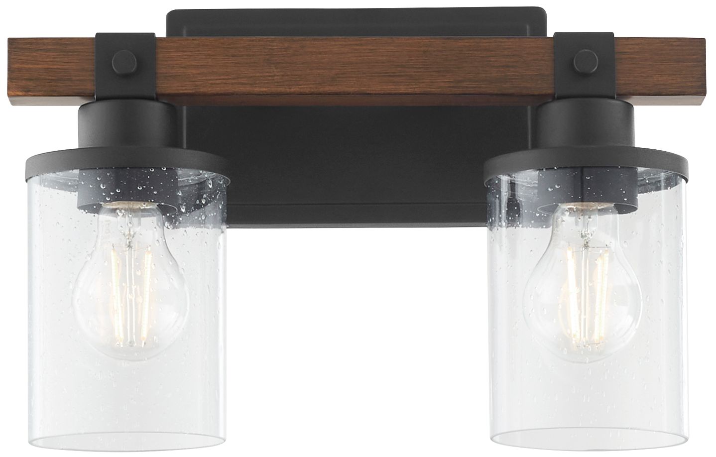 Image 2 Quorum Alpine 13 3/4" Wide Textured Black 2-Light Bath Light more views