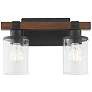 2_Quorum Alpine 13 3/4" Wide Textured Black 2-Light Bath Light more views