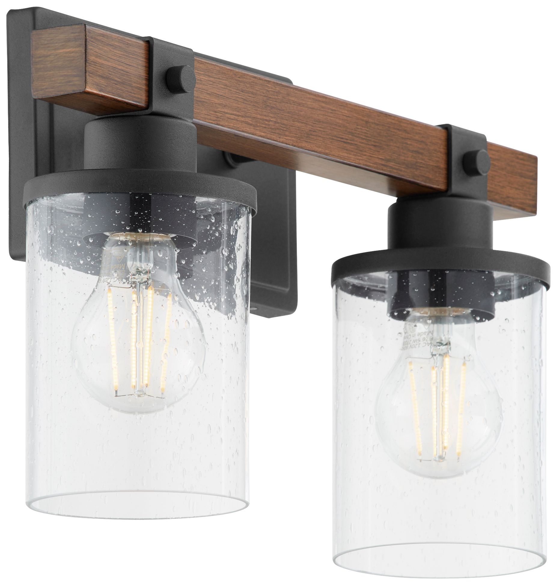 Image 3 Quorum Alpine 13 3/4" Wide Textured Black 2-Light Bath Light more views