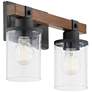 3_Quorum Alpine 13 3/4" Wide Textured Black 2-Light Bath Light more views