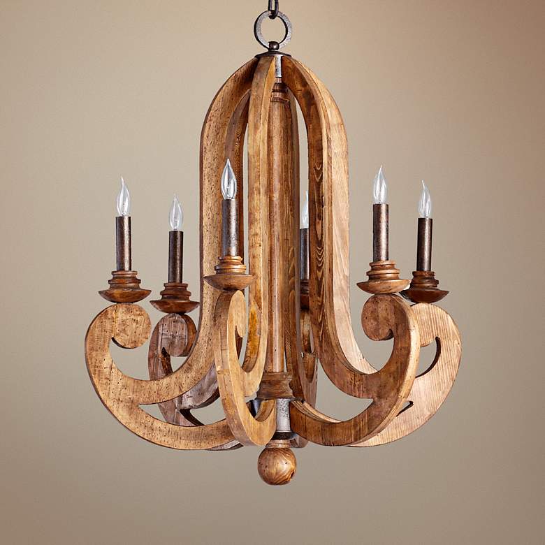 Image 1 Quorum Ashford 6-Light 26 1/2" Wide Provincial Chandelier