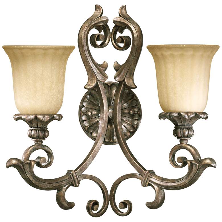 Image 1 Quorum Barcelona 17 3/4 inch High Silver 2-Light Wall Sconce