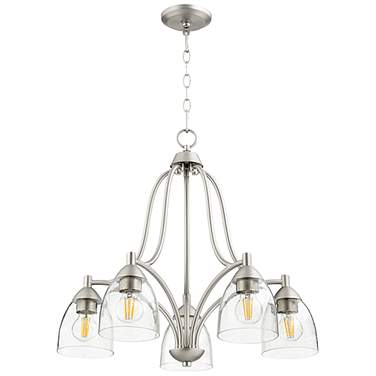 Quorum Barkley 24" Wide Satin Nickel 5-Light Chandelier