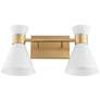 1_Quorum Beldar 8 1/2" High Aged Brass 2-Light Wall Sconce