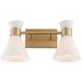 2_Quorum Beldar 8 1/2" High Aged Brass 2-Light Wall Sconce more views