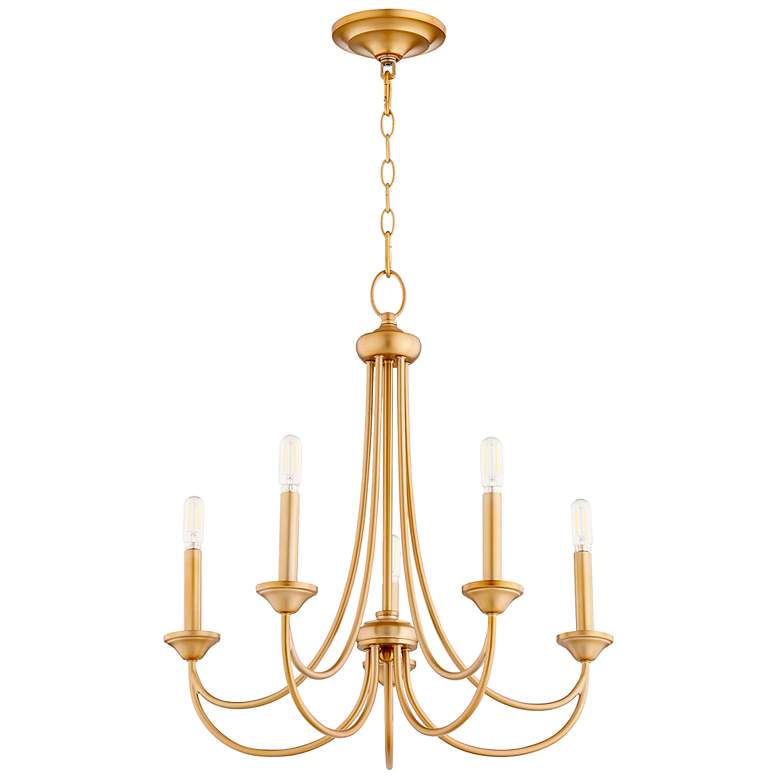 Image 1 Quorum Brooks 22" Wide Aged Brass 5-Light Chandelier