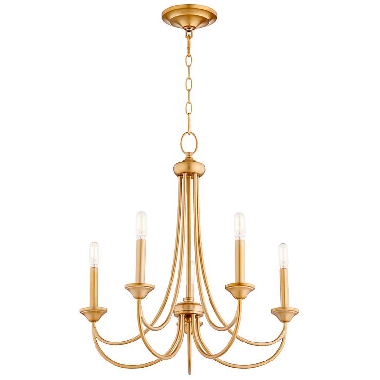 Image 2 Quorum Brooks 22" Wide Aged Brass 5-Light Chandelier more views