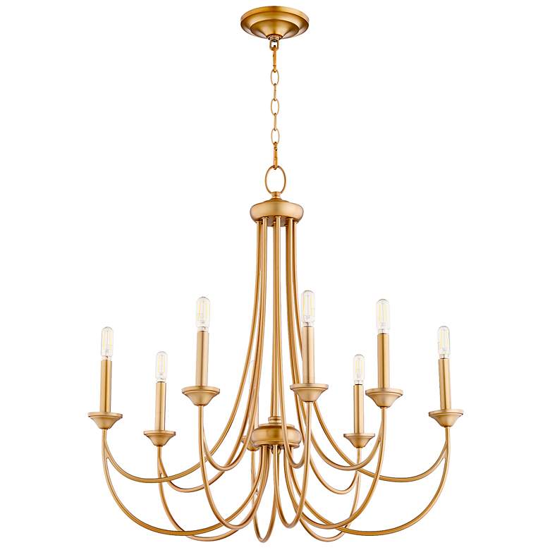 Image 1 Quorum Brooks 28 3/4" Wide Aged Brass 8-Light Chandelier