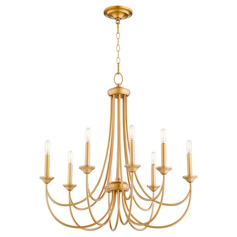Image 2 Quorum Brooks 28 3/4" Wide Aged Brass 8-Light Chandelier more views
