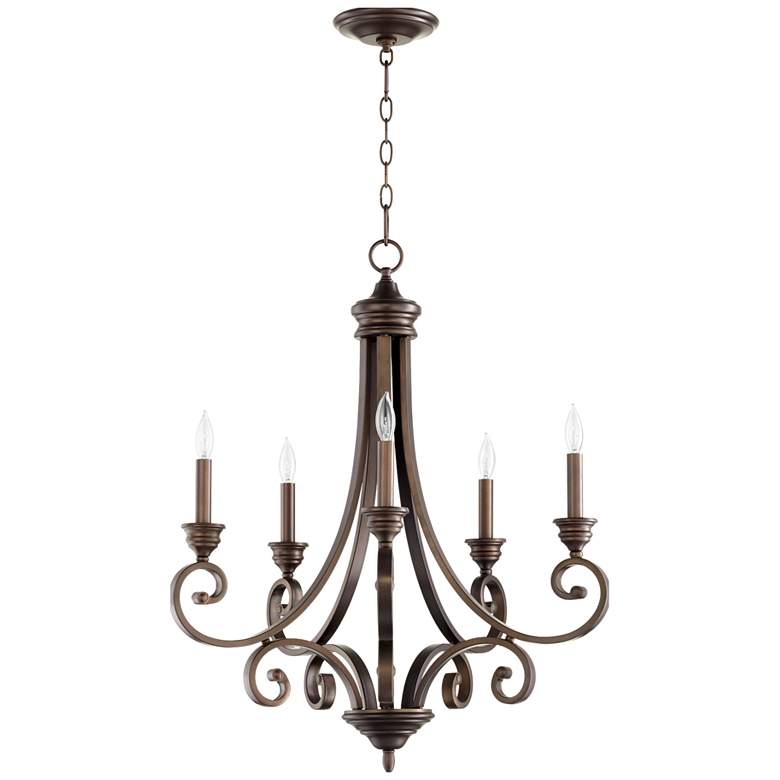 Image 1 Quorum Bryant 25 3/4" Wide Oiled Bronze 5-Light Chandelier