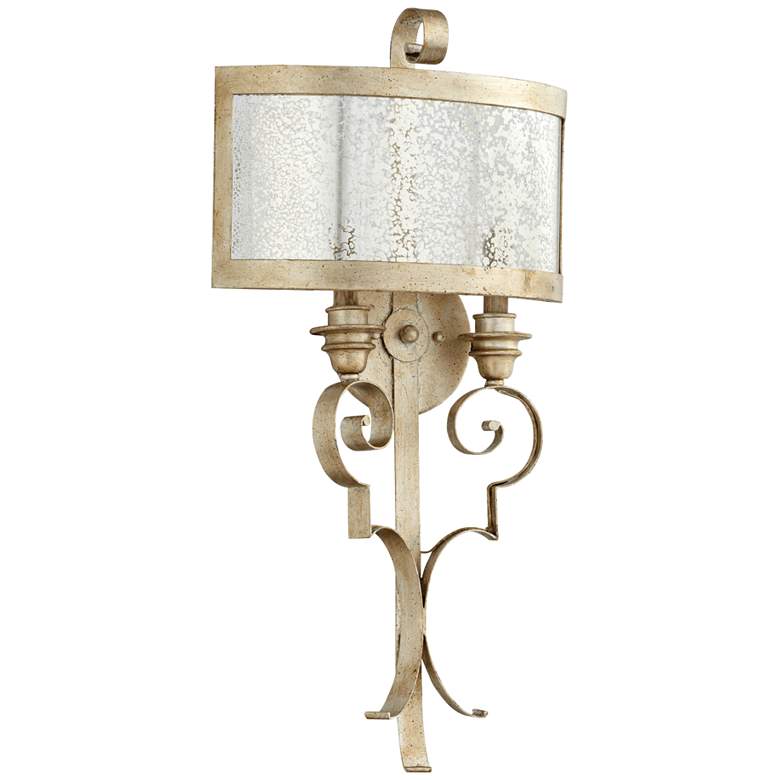 Image 1 Quorum Champlain 28" High Aged Silver 2-Light Wall Sconce
