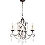Quorum Cilia 22" Wide Oiled Bronze and Crystal 4-Light Chandelier