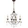 Quorum Cilia 22" Wide Oiled Bronze and Crystal 4-Light Chandelier