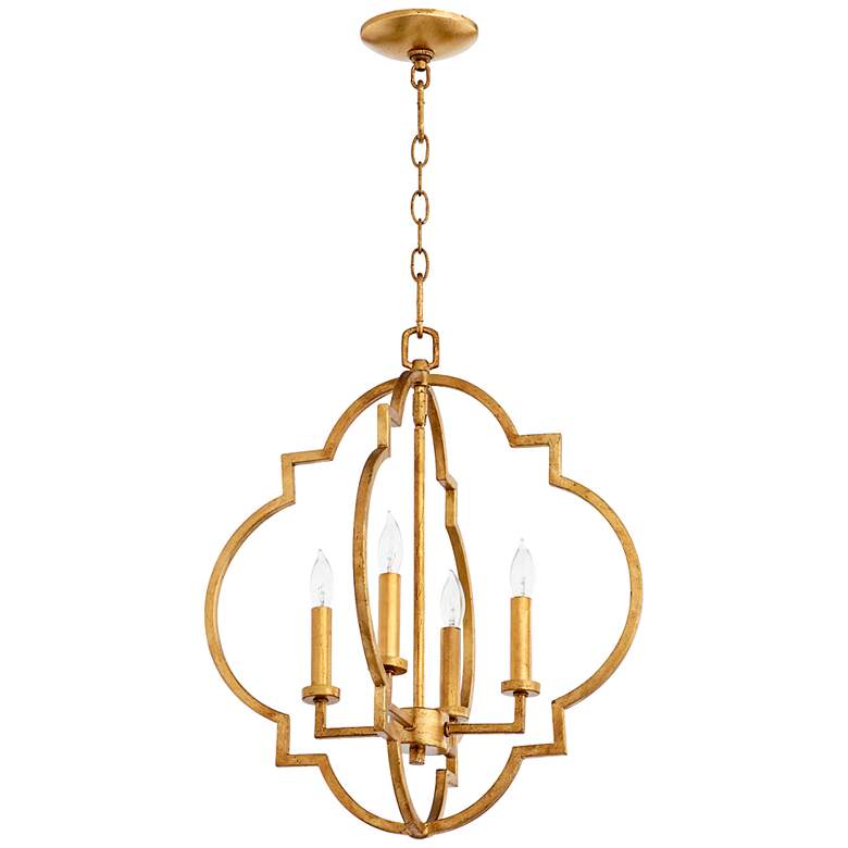 Image 1 Quorum Dublin 18" Wide Gold Leaf 4-Light Pendant