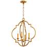 1_Quorum Dublin 18" Wide Gold Leaf 4-Light Pendant