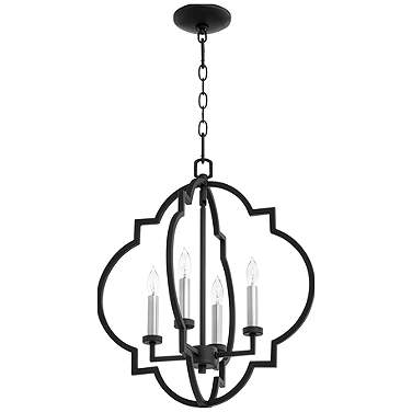 Quorum Dublin 18" Wide Black Candle 4-Light Pendant