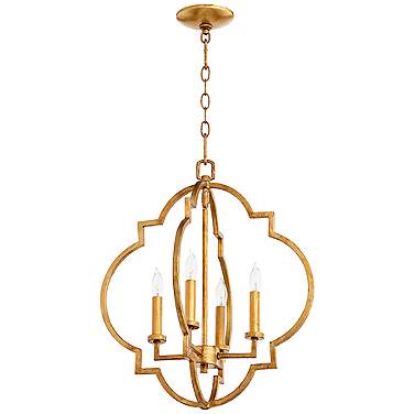 Quorum Dublin 18" Wide Gold Leaf 4-Light Pendant