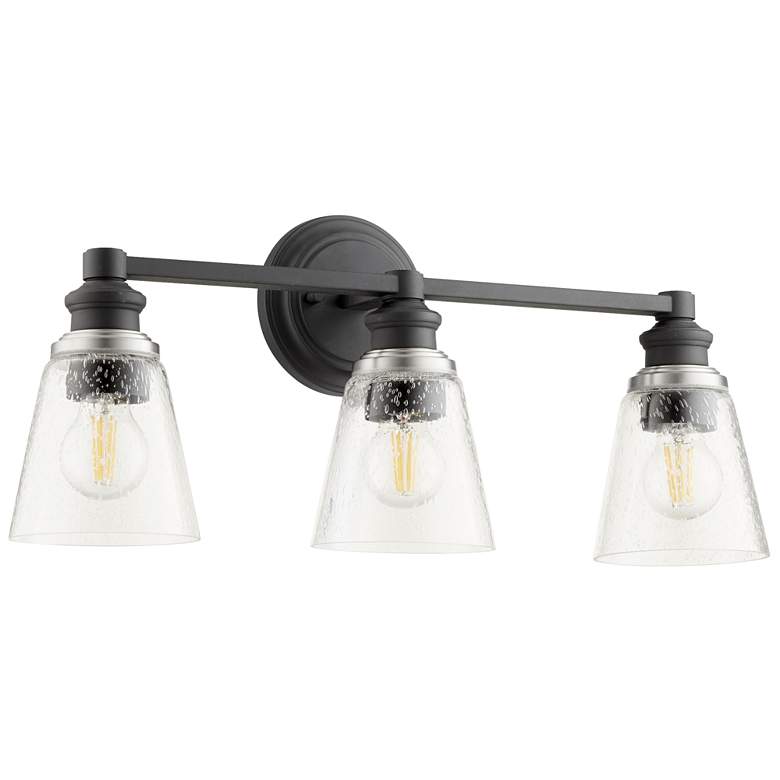 Image 1 Quorum Dunbar 23" Wide Black 3-Light Vanity Bath Light