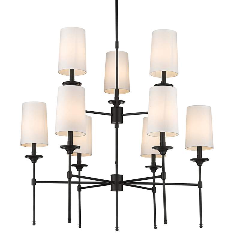 Image 3 Quorum Emily 38" Wide 9-Light Matte Black Tiered Chandelier