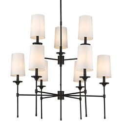 Quorum Emily 38" Wide 9-Light Matte Black Tiered Chandelier