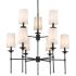Quorum Emily 38" Wide 9-Light Matte Black Tiered Chandelier