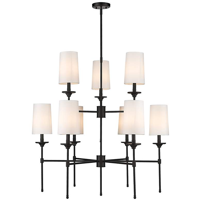 Image 6 Quorum Emily 38" Wide 9-Light Matte Black Tiered Chandelier more views