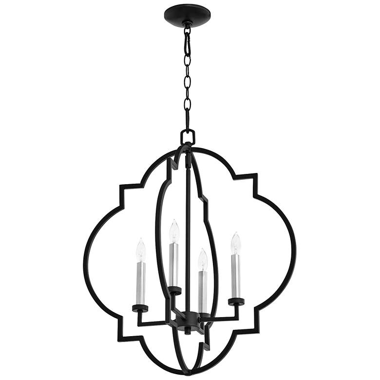 Image 3 Quorum Espy 14 1/4"W Aged Brass and Black 4-Light Pendant more views