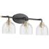 Quorum Espy 23 1/2"W Black and Aged Brass 3-Light Bath Light