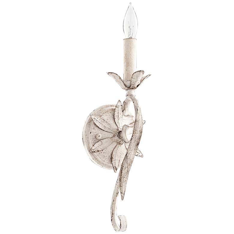 Image 1 Quorum Flora 13 1/2 inchH Persian White 1-Light Wall Sconce