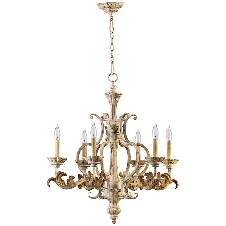 Image 2 Quorum Florence 27" Wide 6-Light Persian White Chandelier