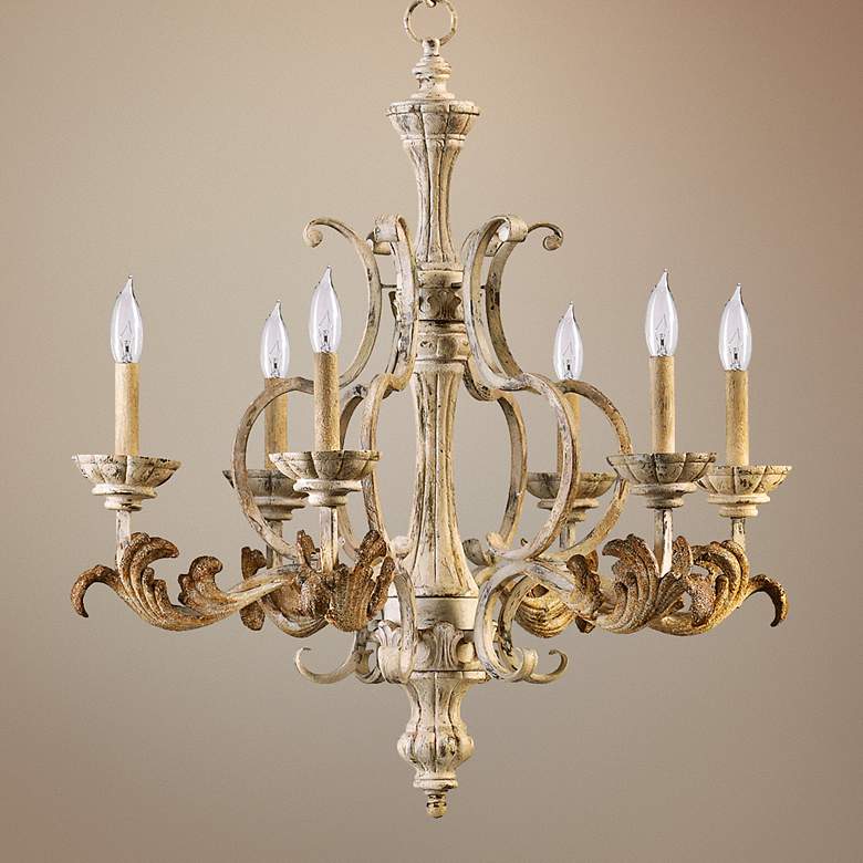 Image 1 Quorum Florence 27" Wide 6-Light Persian White Chandelier
