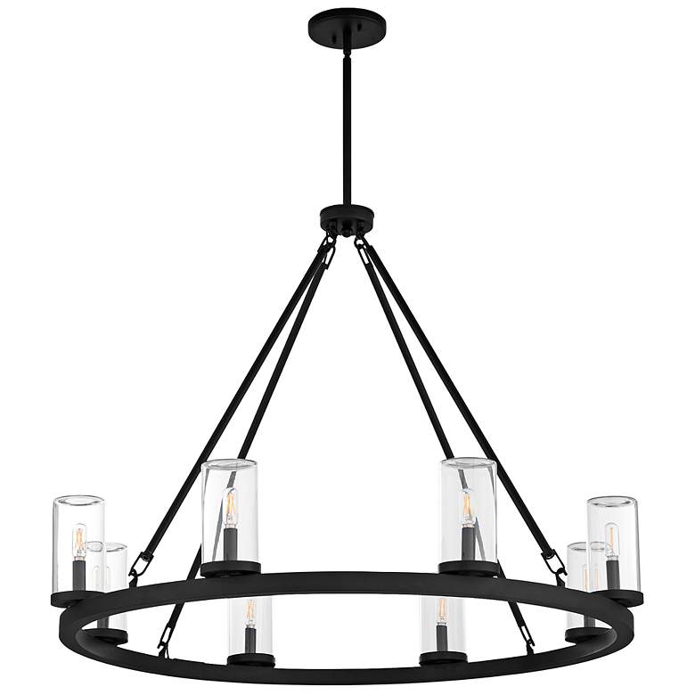 Image 1 Quorum Gentry 42" Wide Matte Black 8-Light Chandelier
