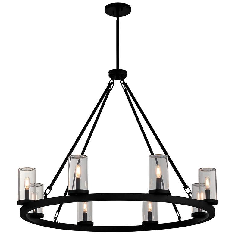 Image 2 Quorum Gentry 42" Wide Matte Black 8-Light Chandelier more views