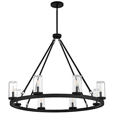 Quorum Gentry 42" Wide Matte Black 8-Light Chandelier