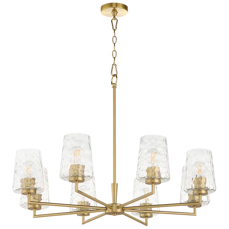 Image 1 Quorum Goodwin 32" Wide Angel Brass 8-Light Chandelier