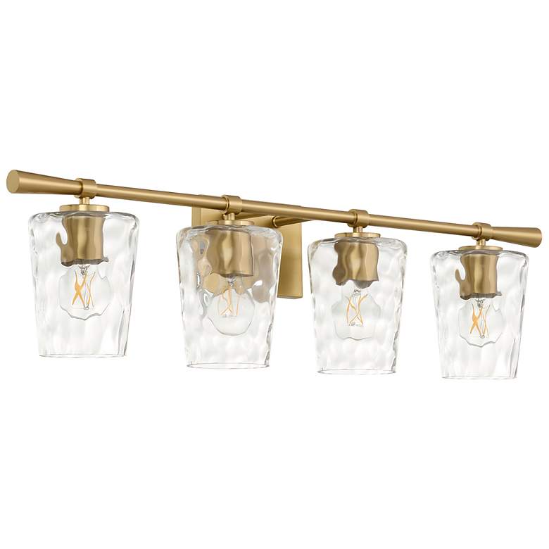 Image 2 Quorum Goodwin 33" Wide Aged Brass 4-Light Bath Light more views